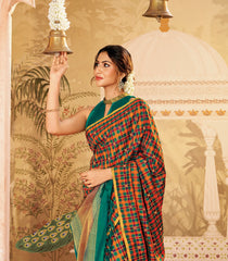 Multicolour Handloom Kottadi Kattam Silk Saree With Floral Buttas - KA12622