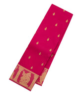 Crimson Handloom Silk Saree With Krishnapuram Sculptures-KA16294