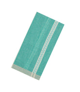 Aquamarine Handloom Bengal Cotton Saree With Stripes-BG1660