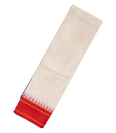 White Handloom Rasipuram Cotton Saree With Contrast Silk Border-RA2371