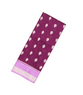 Magenta Woven Dupion Silk Saree With Floral Motifs & Contrast Border-DS0539