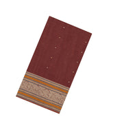 Brown Handloom Silk Cotton Saree With Buttas-SC4339