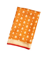 Oil Mustard Handloom Organza Soft Silk Saree With Floral Motifs-SO4098