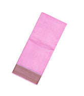 BubbleGum Pink Woven Tussar Silk Saree With Silk Thread Work Border-TU2953