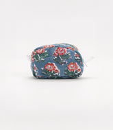 Light Blue Cotton Bagru Printed Coin Pouch With Zipper-ACS1063