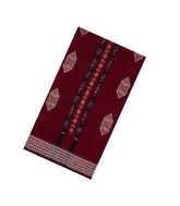 Crimson Woven Orissa Cotton Saree With Buttas-OR0886