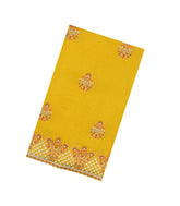 Mustard Woven Synthetic Blended Saree With Embroidered Motifs-EN2084