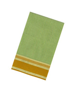 Cardamom Green Handloom Silk Cotton Saree With Checks & Zari Border-SC4832