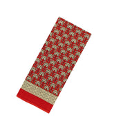 Red Printed Jaipur Cotton Saree With Floral Motifs-JC1901