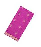 Hot Pink Woven Tussar Silk Saree With Floral Motifs-TU3268