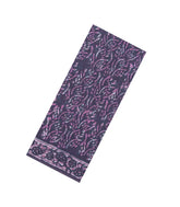 Dark Grey Printed Jaipur Cotton Saree With Floral Motifs-JC1827