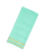 Aquamarine Woven Mysore Crepe Pure Zari Silk Saree With Zari Checks-MS3148