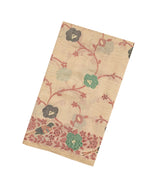 Beige Woven Blended Cotton Saree With Printed Bird Motifs-BL3867