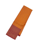 Orange Handloom Soft Silk Saree With Floral Motifs