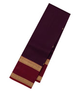 Dark Maroon Handloom Kanchipuram Silk Saree With Buttas-KA15172