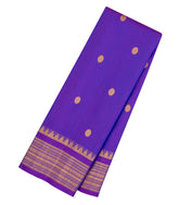 Purple Handloom Gadwal Silk Saree With Buttas & Contrast Temple Border-GA0299