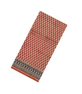 Rust Printed Chanderi Cotton Saree With Floral Motifs-CC1765