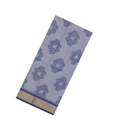 Grey Woven Art Dupion Saree With Printed Floral Motifs-BL4933