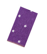 Lavender Printed Art Linen Saree Flower Motifs With Jhalar-BL6044