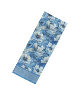 Sky Blue Printed Synthetic Linen Saree With Floral Motifs-SY0201