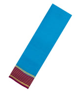 Sky Blue Woven Mysore Silk Saree With Contrast Pink Border-MS3262