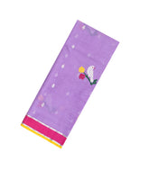 Purple Handloom Kota Silk Saree With Meena Bird Buttas -KO1017