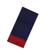 Midnight Blue Woven Dupion Silk Saree With Dotted Stripes-DS0633