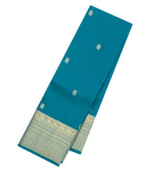 Cyan Woven Pure Silk Saree With Zari Buttas-EC2583