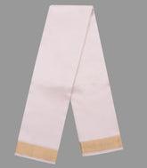 Cream Handloom Pure Silk Dhoti With 8 yards & 4 Yards Angavastram-CD1564