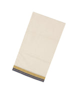Off White Handloom Kerala Cotton Saree With Navy Blue Border-KEC1054