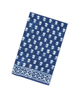 Indigo Printed Jaipur Cotton Saree With Tie & Dye Motifs-JC1847
