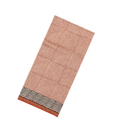 Rust Printed Chanderi Cotton Saree With Geometric Motifs-CC1763