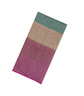 Multi Colour Handloom Linen Saree With Stripes-LI0742