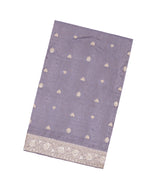 Lavender Woven Crepe Brocade Saree With Embroidered Floral Motifs-EN1635