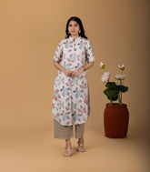White Leaf Printed Kurta-KR0871