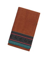 Brown Handloom Kanchi Cotton Saree With Annam & Diamond Buttas