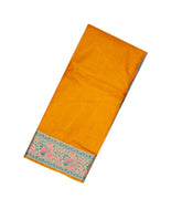 Orange Woven Tussar Silk Saree With Meena Floral Border-TU2984