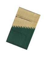 Bottle Green Handloom Banarasi Silk Saree With Rising Border-BE1314