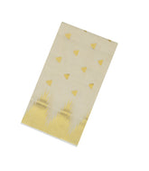 Off White Handloom Kerala Cotton Saree With Temple Zari Border & Buttas-KEC1029