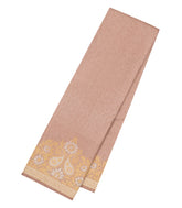 Taupe Handloom Kanchipuram Silk Saree With Running Border & Contrast Pallu-KA13609
