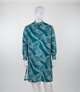 Pine Green Mid Length Kurta with zig zag print -EW1119