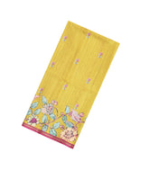 Mustard Printed Synthetic Tussar Silk Saree With Zari Border-SY0057