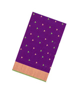 Purple Handloom Maheswari Silk Cotton Saree With Buttas & Zari Border-SC4874