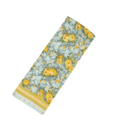 Light Blue Handloom Chanderi Cotton Saree With Printed Floral Motifs-CC1232