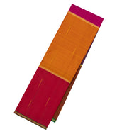 Multi Colour Handloom Kanchipuram Silk Saree With Checks & Buttas-KA13901
