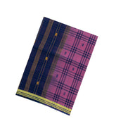 Purple Woven Kadappa Cotton Saree With Checks-KN0740