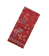 Red Woven Tussar Silk Saree With Printed & Embroidered Motifs-TU3817