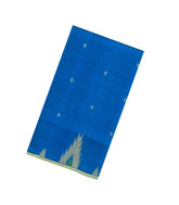 Blue Handloom Silk Cotton Saree With Buttas & Temple Border-SC4667