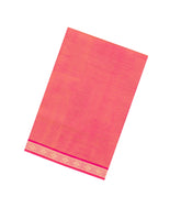 Peach Handloom 9 Yards Silk Cotton Saree With Contrast Border-SC4689