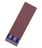 Lilac Woven Chettinad Cotton Saree With Stripes & Contrast Border-CN1914